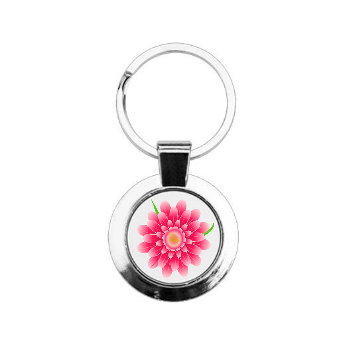 Flower Round Keyring, Flower Keyring, Floral Gift